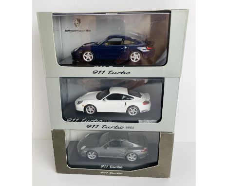 3x Minichamps 1:43 Scale Porsche 911 Turbo 'Dealer Issue' - All Boxed. P&amp;P Group 3 (£25+VAT for the first lot and £5+VAT 