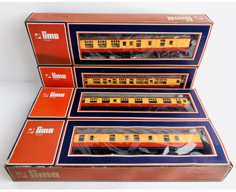 4x Lima OO Gauge Blood / Custard Passenger Coaches - All Boxed. P&amp;P Group 2 (£18+VAT for the first lot and £2+VAT for sub