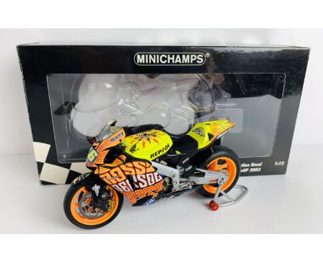 Minichamps 1:12 Scale Honda RC211V Repsol Honda Team Rider 'Valentino Rossi' Valencia MotoGP 2003 Motorcycle - Boxed. P&amp;P