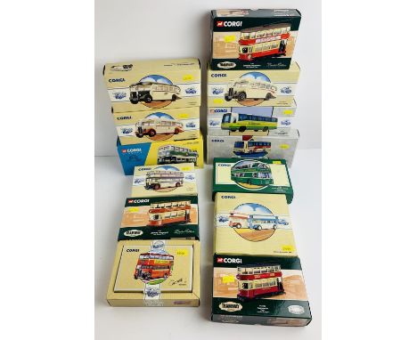 Good Selection of Corgi Model Buses - All Boxed. P&amp;P Group 3 (£25+VAT for the first lot and £5+VAT for subsequent lots) 