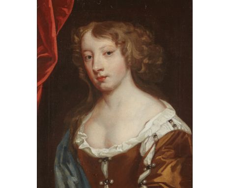 Follower of Sir Peter Lely,  English / Dutch 1618-1680- Portrait of Lady Anne Sackville, Countess of Home, bust-length, weari