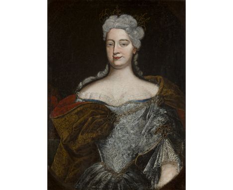 Circle of Martin van Meytens,  Swedish / Austrian 1695-1770- Portrait of a lady, possibly Empress Maria Theresa of Austria, h
