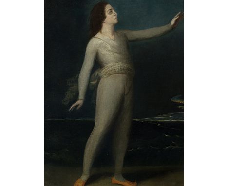 Circle of Samuel de Wilde,  British 1748/51-1832- Portrait of Charles Kemble in costume, arm outstretched; oil on canvas, bea