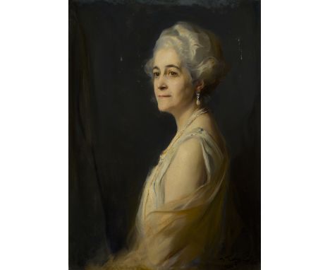Philip Alexius de László, PRBA,  Hungarian / British 1869-1937- Portrait of Mrs Edward Wigan, née Edith Wallace Russell; oil 