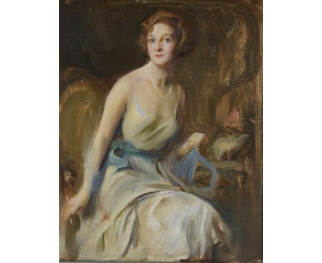 Philip Alexius de László, PRBA,  Hungarian / British 1869-1937- The Honourable Aline Partington, 1935; oil on canvas board, i