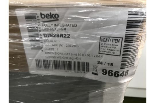 beko din28r22 fully integrated standard dishwasher
