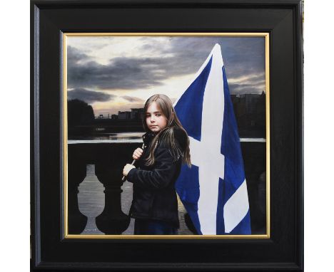 GERARD BURNS, THIS LOVE WILL CARRYoil on canvas, signed70cm x 70cmFramed.Note: Gerard Burns is one of Scotland's best known a