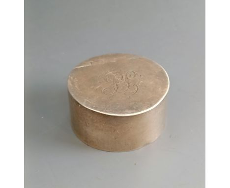 A late 18th century silver snuff box, named and dated 1790, apparently unmarked, 4 cm wide, 1.4 ozt 