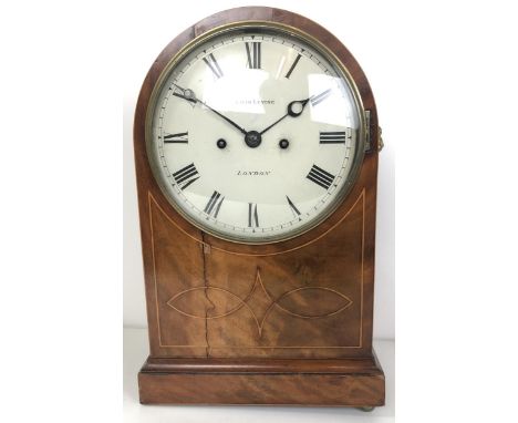 A bracket clock, the dial and back plate signed Lewin Levine, London, with Roman numerals, striking on a bell, 42 cm high 