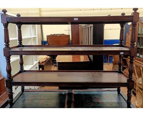 A mahogany three tier buffet, 140 cm wide 