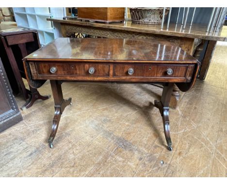A 19th century rosewood sofa table, 102 cm wide 