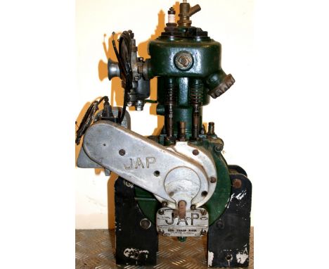 A JAP single cylinder motor, 350 cc, water cooled, sports engine, circa 1935, serial number IWC/R 1931, with an Amal carburet