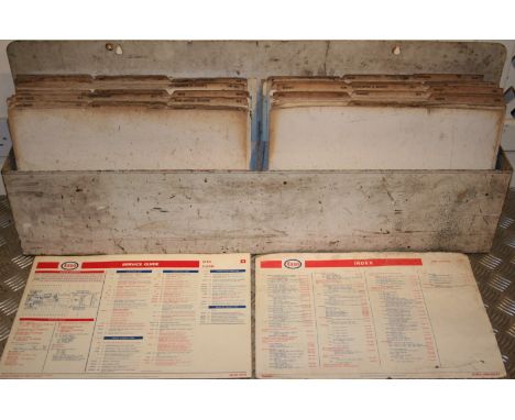 An Esso garage service guide, circa 1970, for various manufacturers including Alvis, Jaguar/Daimler, BMW, DAF, and Toyota, 38