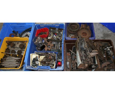 A quantity of AMC engine parts and clutches, five boxes.