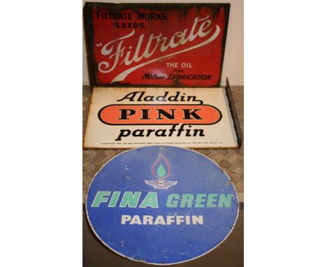 A double sided enamel advertising sign, for Filtrates Works, Leeds, 35 x 50 cm, an double sided enamel advertising sign, for 