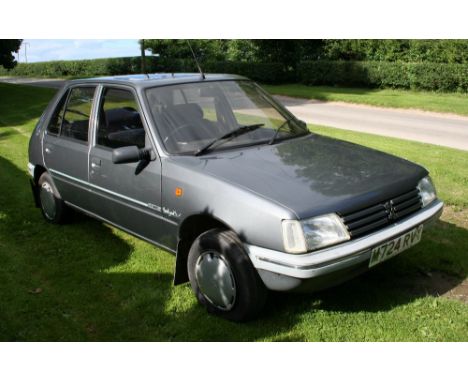 1995 Peugeot 205 Mardis Gras 1800 cc Diesel Registration number M724 RVY. Chassis number VF320AA9225371841. Engine number CV1