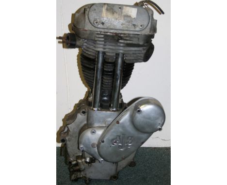 A 1957 Matchless G3Ls 350 cc single cylinder engine, number 57/G3Ls 34255, partially dismantled.