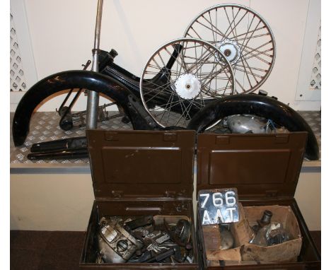 1959 Norman Nippy 49 cc project for restoration. Registration number 766 AAT. Frame number 9647. Engine number 903B/959. Char