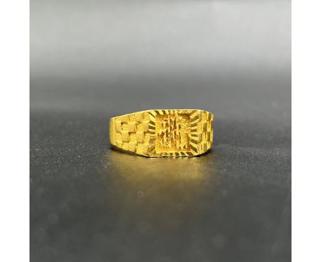 Gents Chinese design 24ct gold ring,
size Z,
11.1 grams,
hallmarked 999