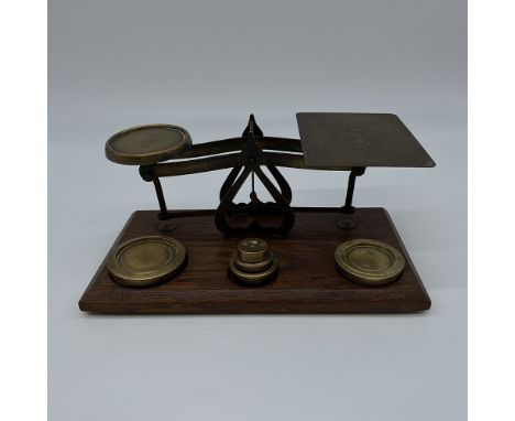 Vintage brass scales and brass weights