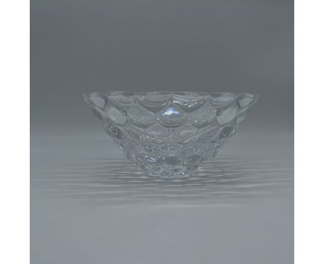 Orrefors signed glass raspberry pattern bowl,
excellent condition,
approx 9 3/4 inches x 9 inches diameter
&nbsp;