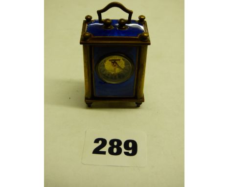 MINIATURE GUILLOCHE ENAMEL PANELLED CARRIAGE CLOCK