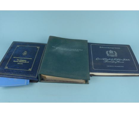 A stamp album of the 25th Anniversary of the Coronation 1953-1978 by the Crown Agents omnibus issue plus two albums of first 