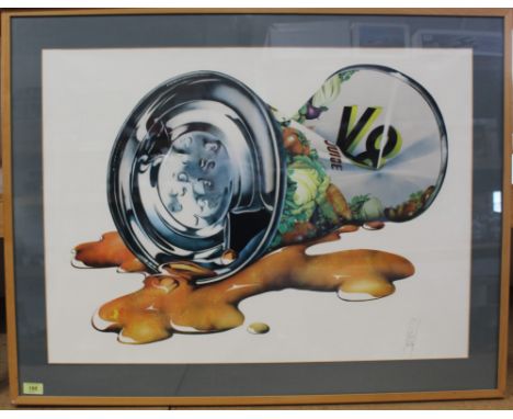 A framed limited edition print 'V8' by Michael English, label on verso 297/400, 60cm x 80cm