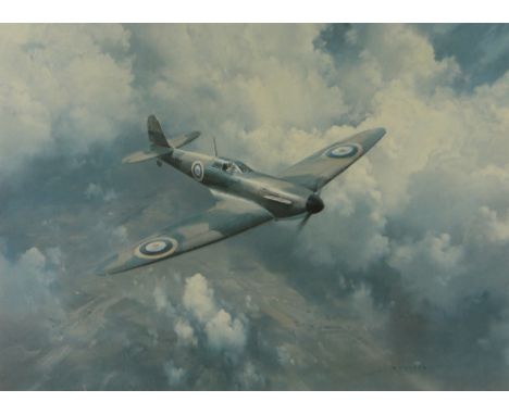 Frank Wootton,
colour print, "The First For The Few," (the first production Spitfire) signed by the artist and aircraft engin