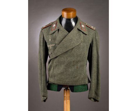 Heer - Sturmgeschütz : Feldgraue Sturmgeschützjacke für einen Feldwebel.Die Sturmgeschützjacke im typischen Schnitt der Panze