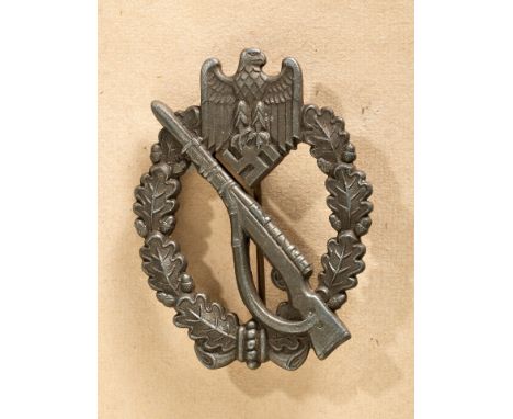 Orden und Ehrenzeichen - Wehrmacht Allgemein : Infanterie - Sturmabzeichen verliehen an Oberweldwebel Heinrich Margstein, 3./