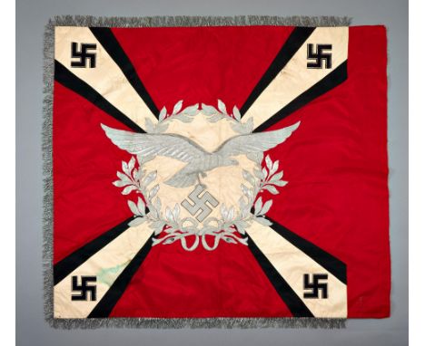 Deutsches Reich 1933 - 1945 - Luftwaffe : Luftwaffen-Regimentsstandarte der Flak (Flugabwehrtruppe).Das Fahnentuch beidseitig