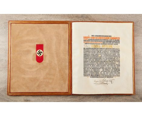 Deutsches Reich 1933 - 1945 - Führende Persönlichkeiten des 3.Reiches : Ehrenurkunde der Stadt Budapest an den Führer und Rei