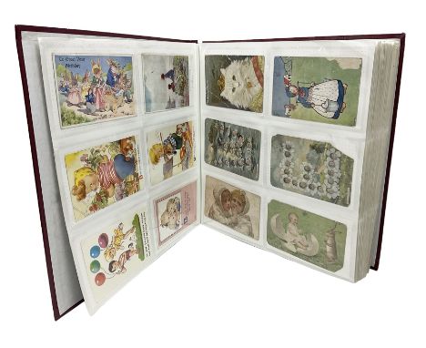 Modern album containing over four hundred Edwardian and later postcards including fourteen Mabel Lucie Attwell, Margaret Tarr