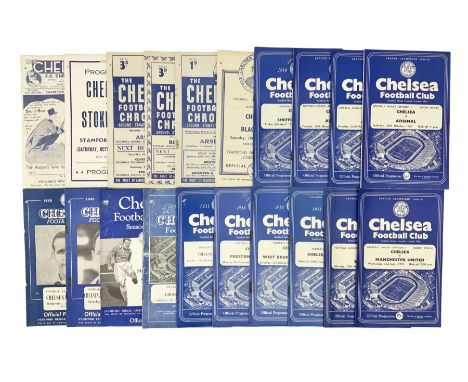 Chelsea F.C. 1940s/50s - twenty programmes for home matches including September 28th 1946 versus Charlton Athletic and Octobe