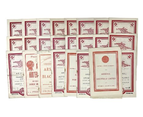 Arsenal F.C. - twenty-five home programmes 1947/48 including Division One, F.A. Cup, Football Combination Cup (Reserves) and 