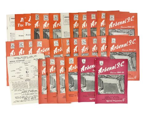 Arsenal F.C. - thirty-one home programmes for 1949/50 (28) & 1950/51 (3) including Practice Match, Division One, F.A. Cup, Fo