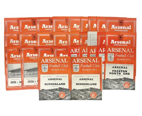Arsenal F.C. - thirty home programmes for 1951/52 (7) & 1952/53 (23) including Division One, F.A. Cup, London Football Associ