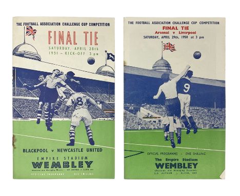 Two F.A. Cup Final programmes at Wembley - 1950 Arsenal v Liverpool played on April 29th and 1951 Blackpool v Newcastle Unite