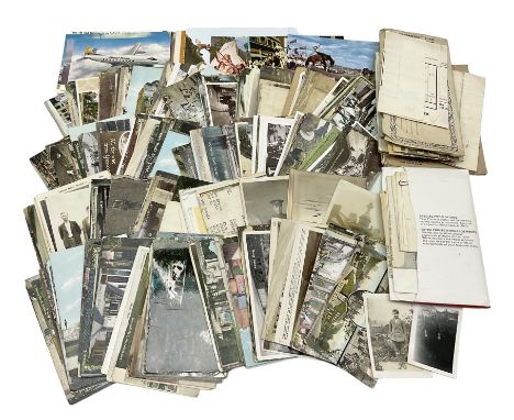Large quantity of Edwardian and later postcards and paper ephemera, mainly topographical including real photographic street s