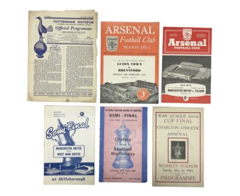 1943 Football League South War Cup Final, Charlton Athletic v Arsenal, a folded single sheet pirate programme from the game p