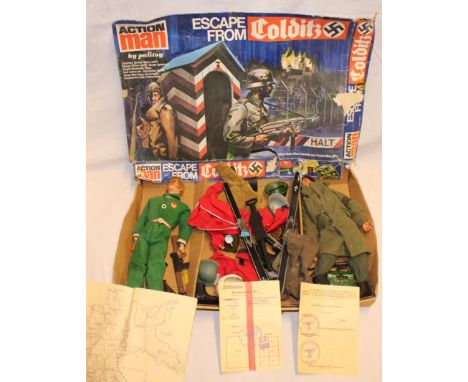 An Action Man part set of "Escape from Colditz" in original box together with other Action Man related items 