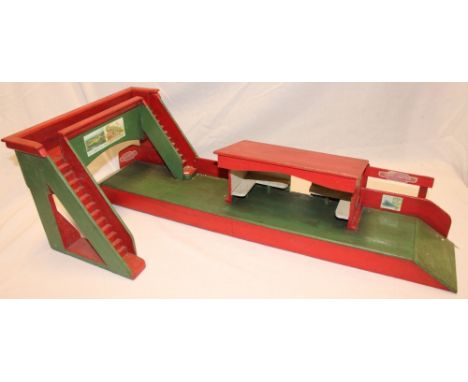 A wooden scale built model of Chacewater station, 30" long