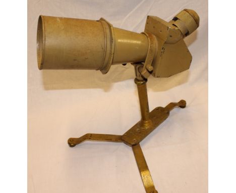 A Second War German gun-sighting telescope, 14" long on later stand