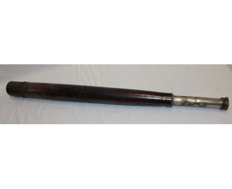 A 19th century brass and leather-clad single-draw telescope by Elliot Brothers of London 35" long overall