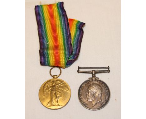 A First War pair of medals awarded to No. 49865 Pte. J. R. Clarke, Lincolnshire Regiment 