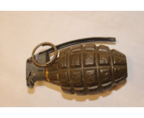 A Second War inert United States pineapple hand grenade (believed found in Italy) 