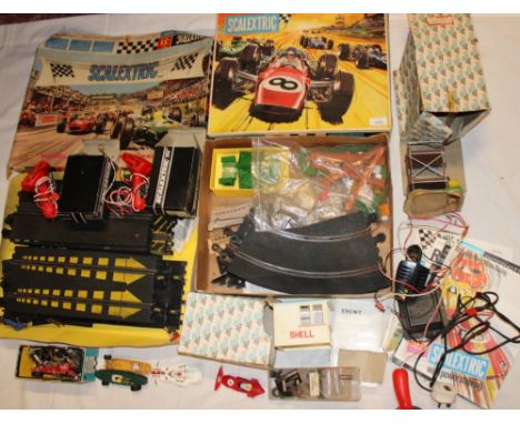 A Scalextric Sports 30 set together with boxed 31 set and various boxed accessories etc