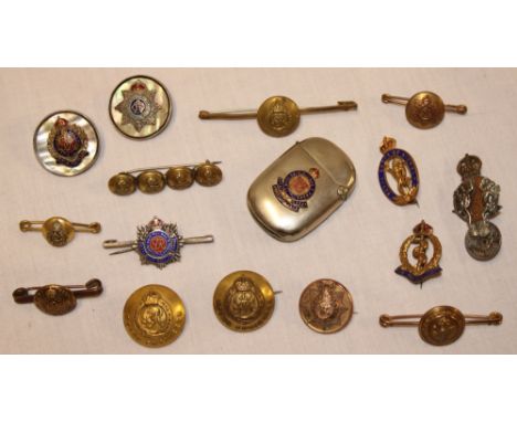 Various military sweethearts badges and brooches including Royal Signals, Royal Engineers, Royal Artillery, RAMC and others t