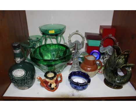 SECTION 13.  A collection of glass paperweights including some 'Caithness' together with three glass 'jellyfish' bowls, and a